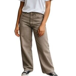 Kut From the Kloth High Rise Wide Leg Crop Coffee Cream Corduroy Pants Size 2 Nw